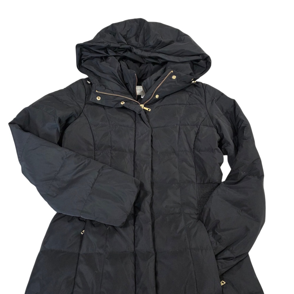 Cole Haan Hooded‎ Puffer Coat Womens Black XS/TP Full Zip Down & Feathers - Picture 3 of 15